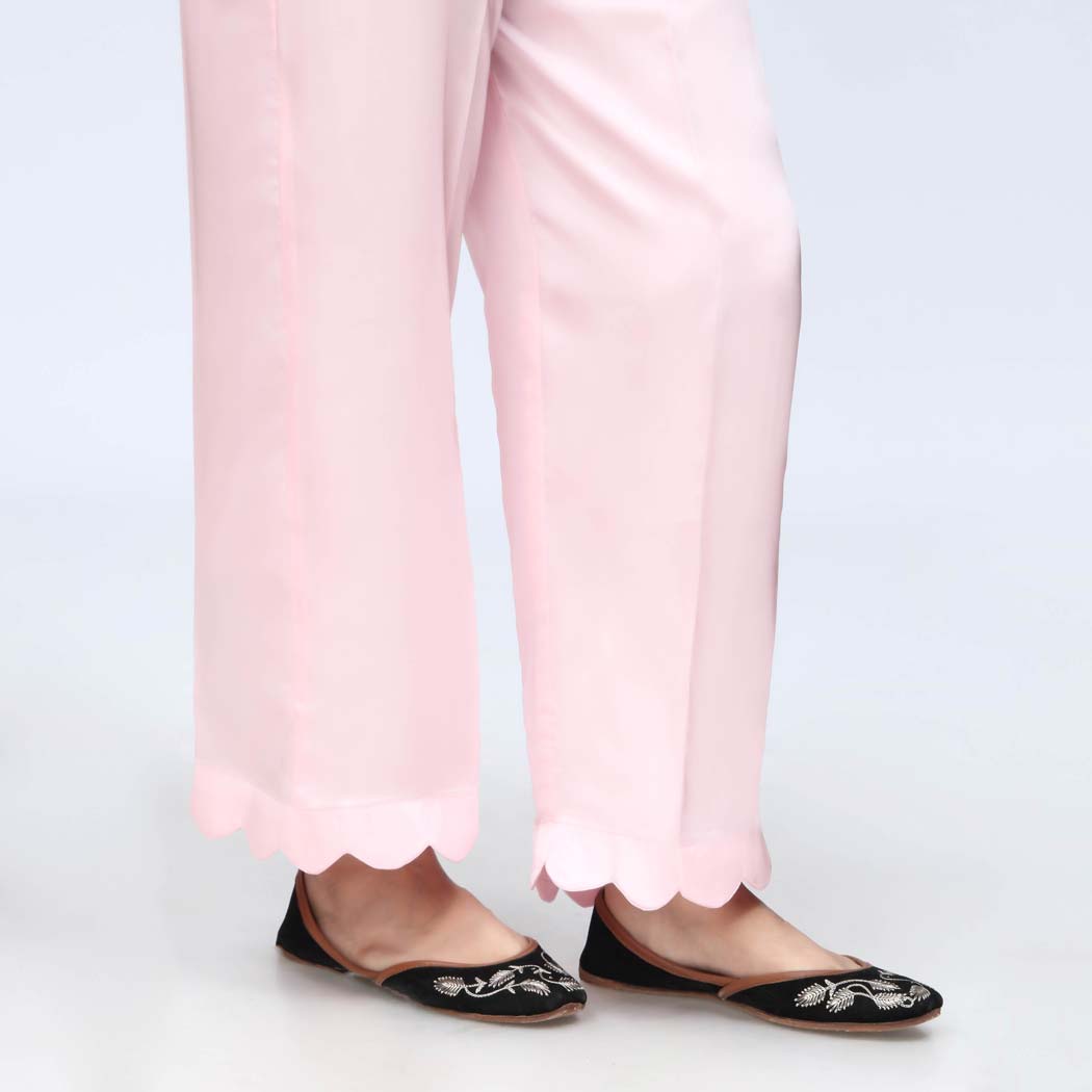 Pink Scallops Grip Silk Straight Trouser  PW3645