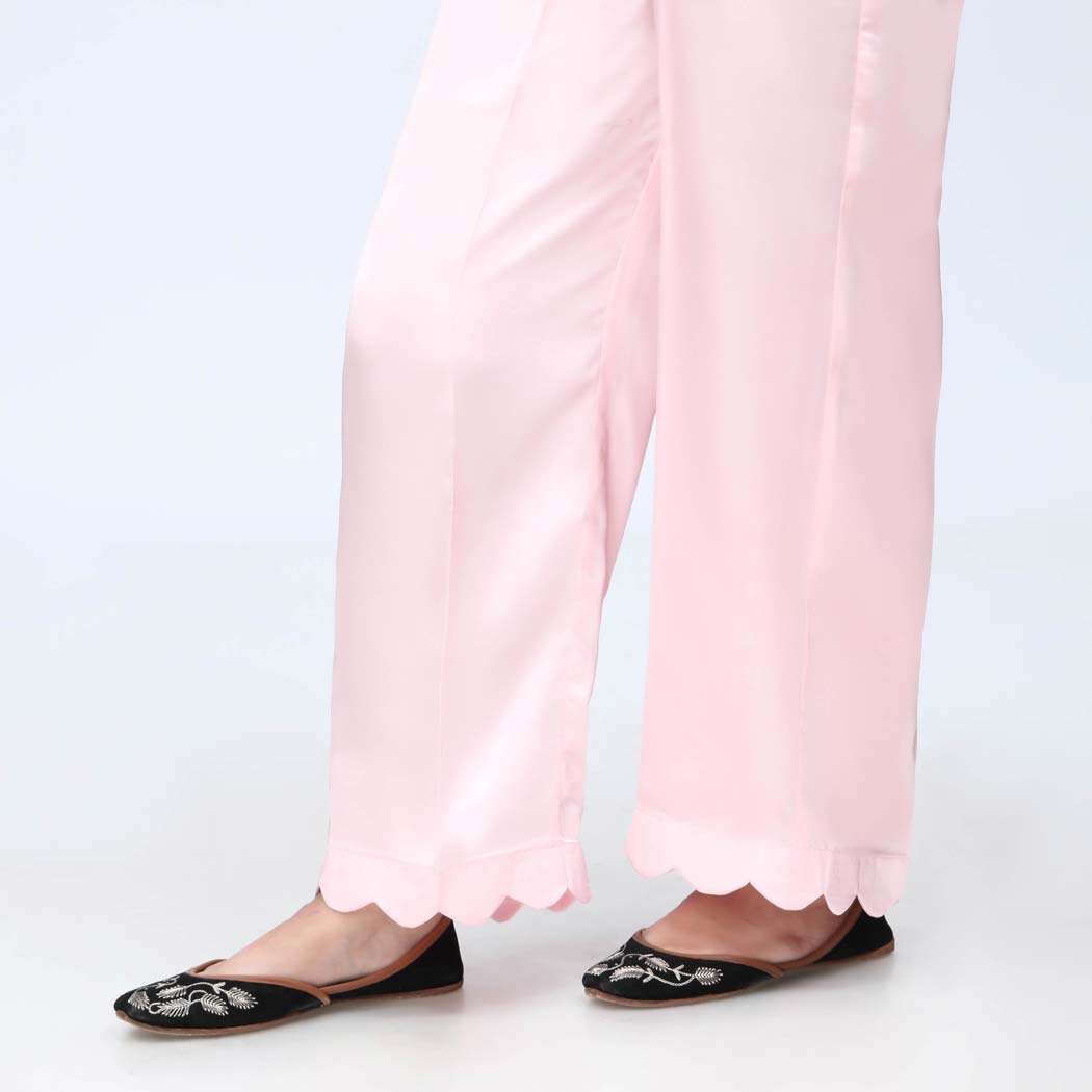 Pink Scallops Grip Silk Straight Trouser  PW3645