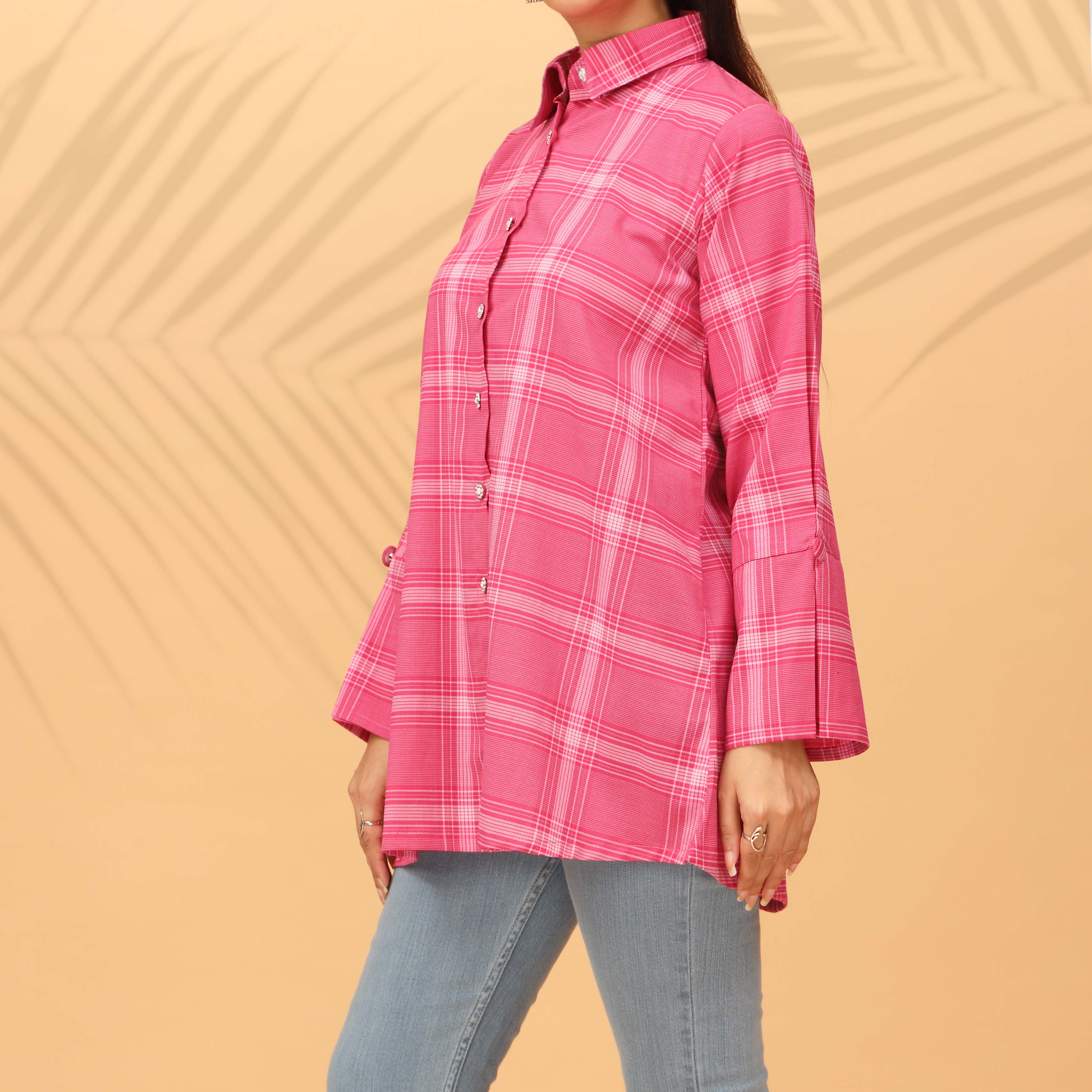 1PC Cotton check Top PW4008