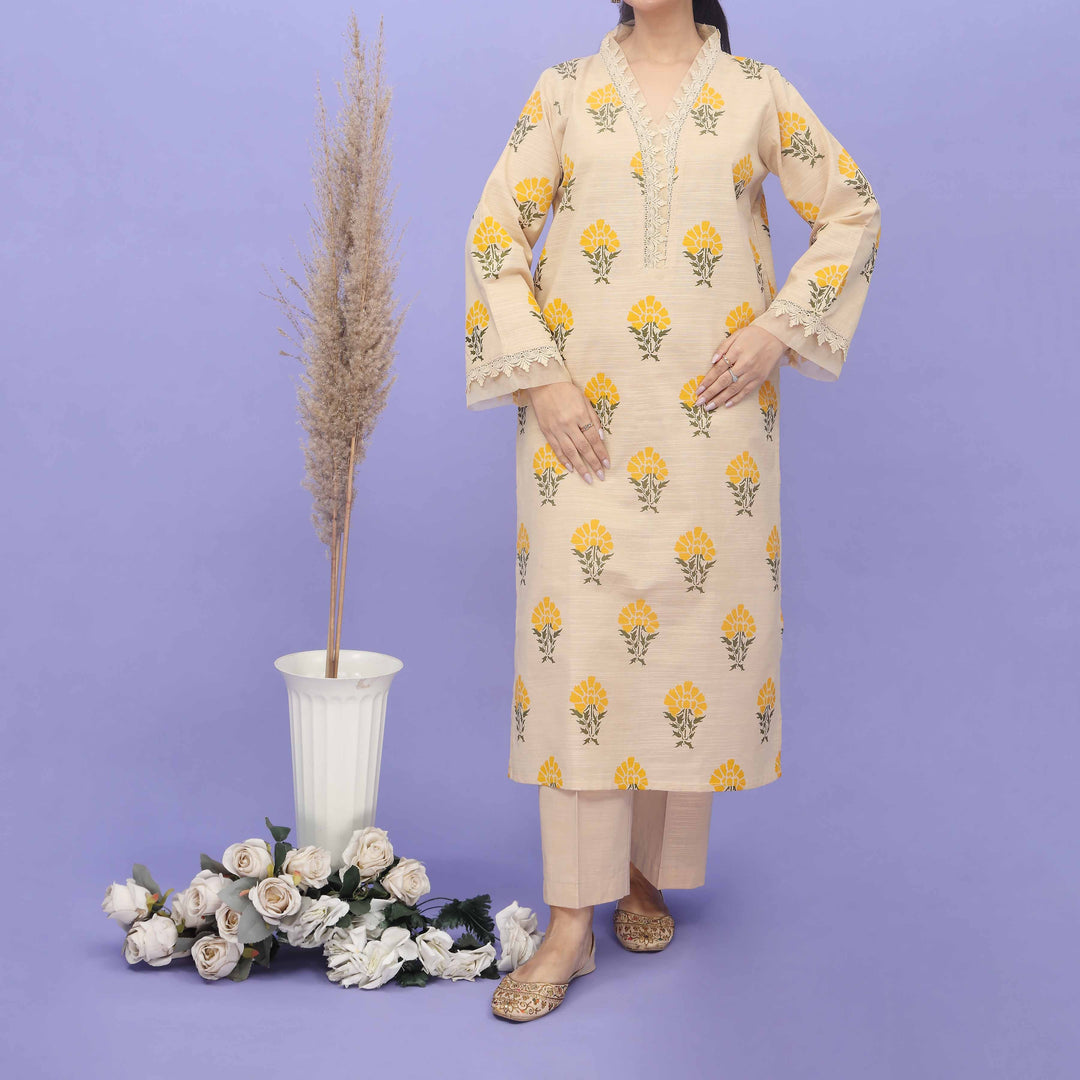 2PC- Printed Khaddar Suit PW4076