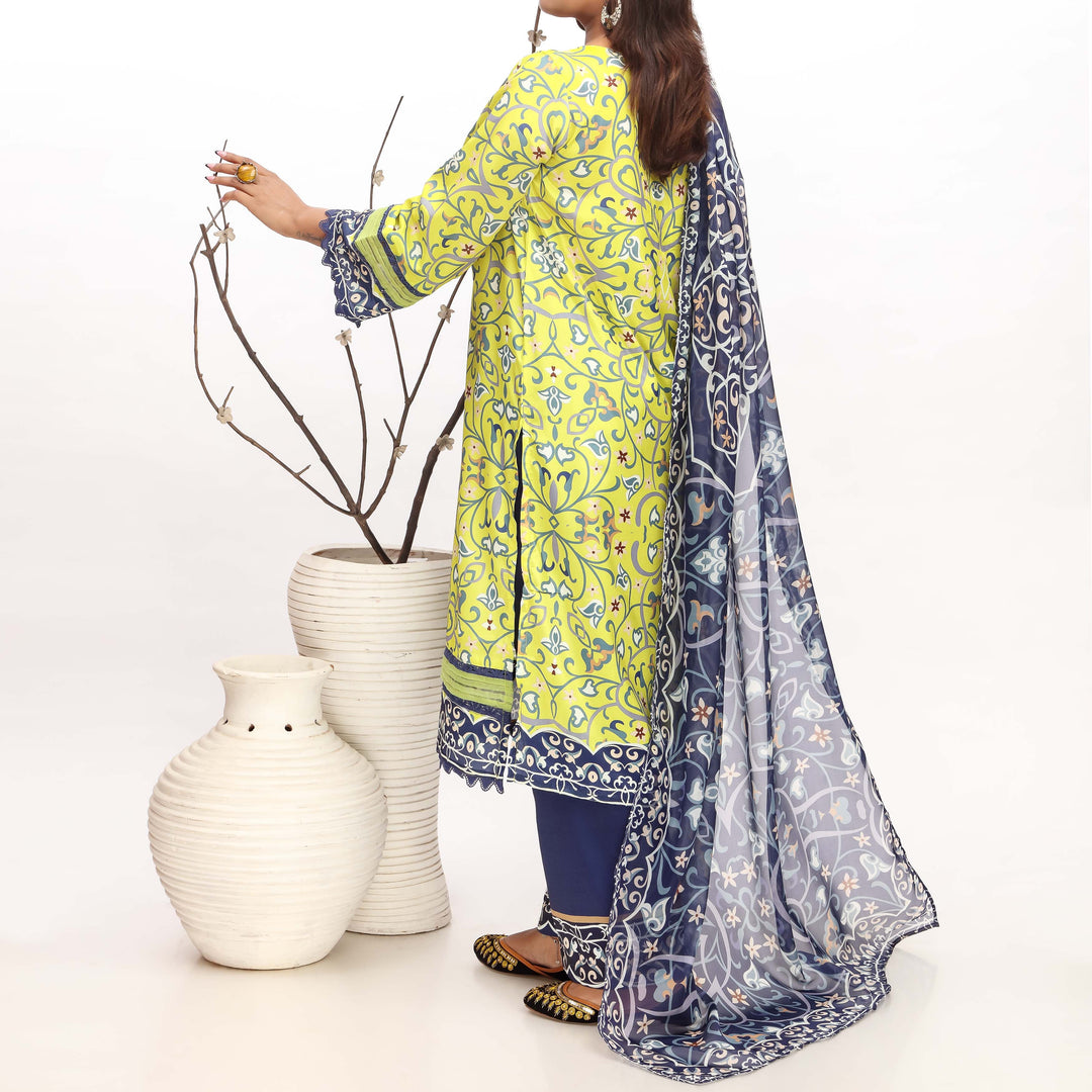 3PC- Grip Silk Printed Suit PW4085