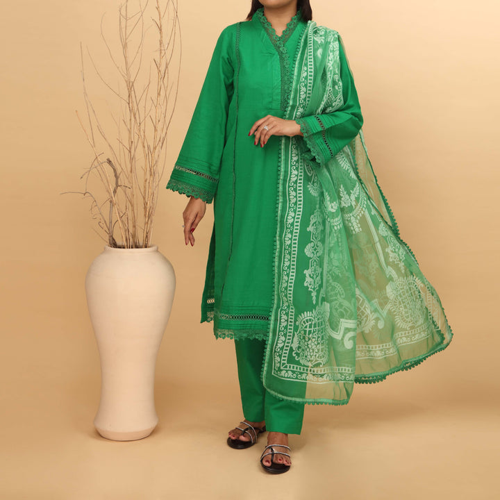 3PC- Embellished Khaddar Suit PW4111