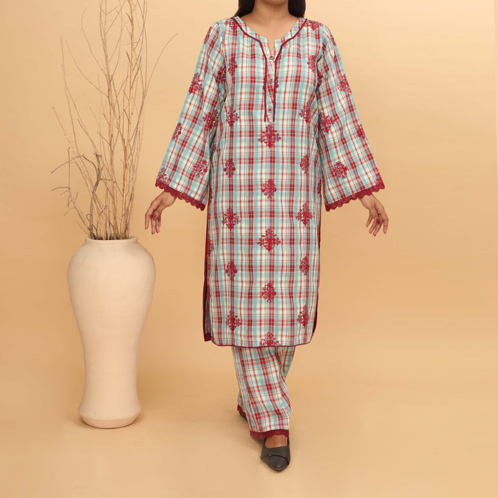 2PC- Printed Khaddar Co-ord Set PW4115