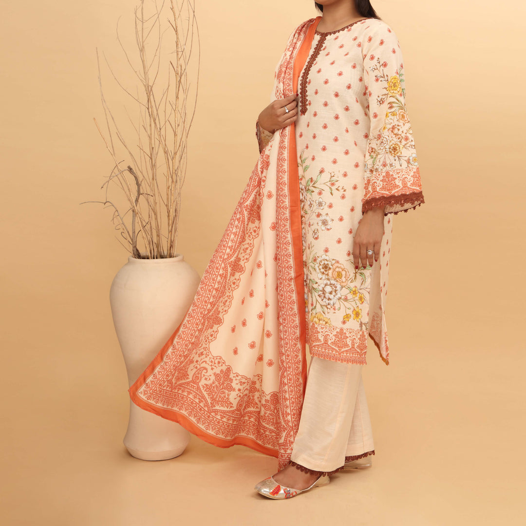 3PC- Digital printed Khaddar Suit PW4116