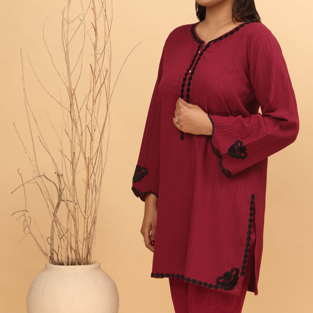 2PC- Printed Khaddar Co-ord Set PW4117