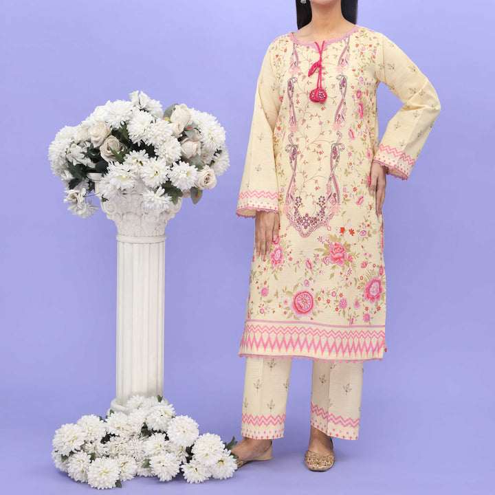 2PC- Printed Khaddar Co-ord Set PW4140