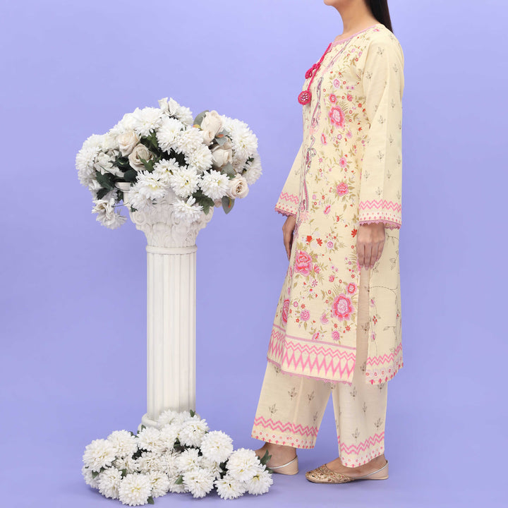 2PC- Printed Khaddar Co-ord Set PW4140