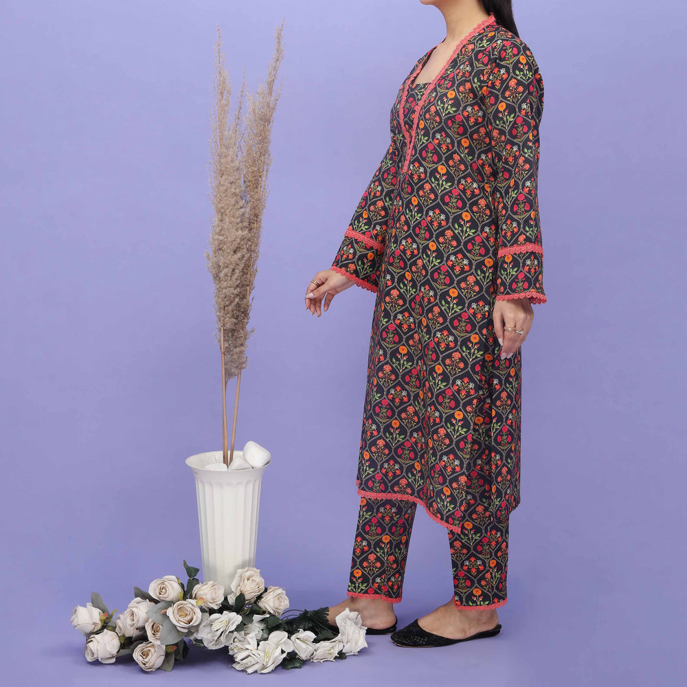 2PC- Printed Khaddar Suit PW4142