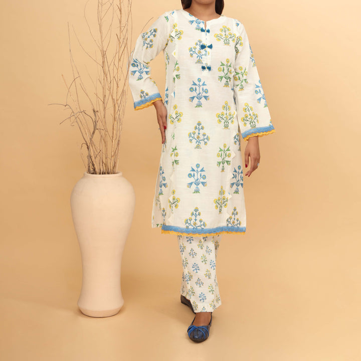 2PC- Printed Khaddar Co-ord Set PW4169