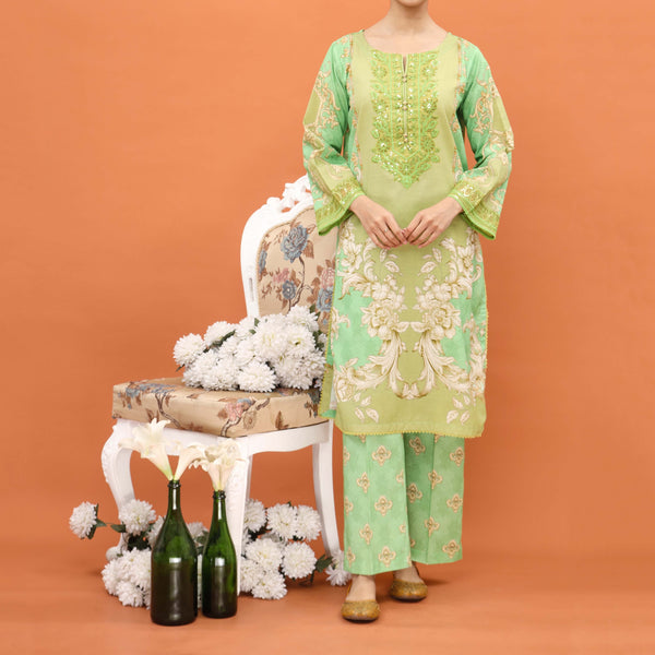 2PC- Printed Khaddar Co-ord Set PW4176