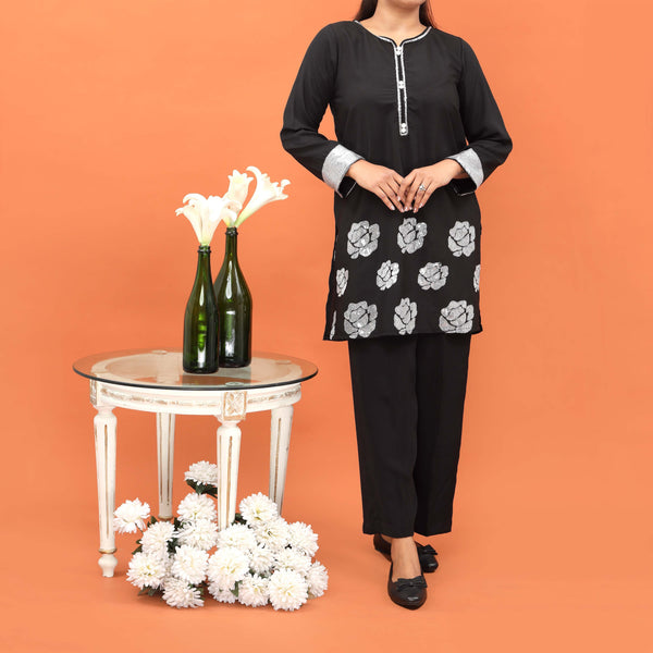1PC- Embellished Grip Silk Shirt PW4181