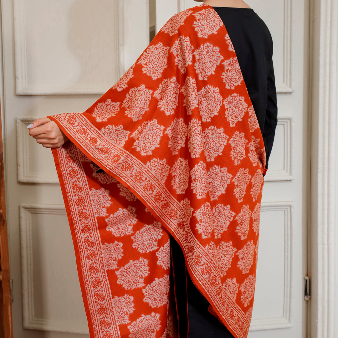 Orange Winter Shawl PW4203