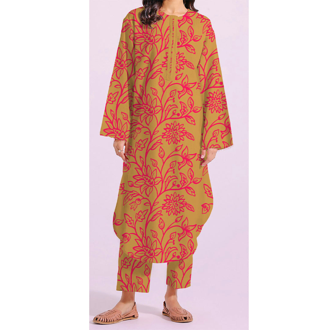 2PC- Unstitched Digital Printed Khaddar Suit PW4446