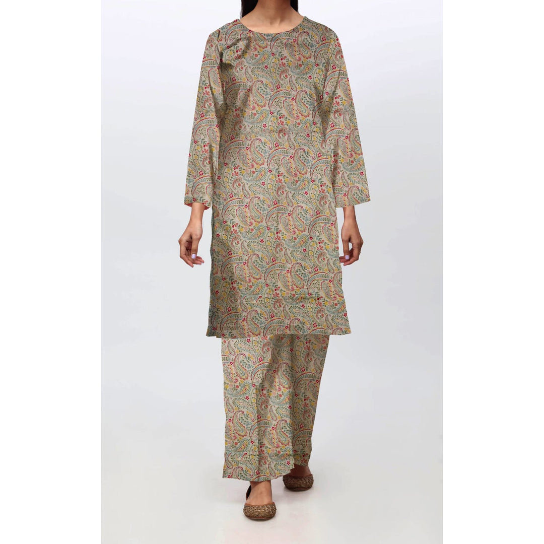 2 PC- Unstitched Digital Printed linen Suit PW4482