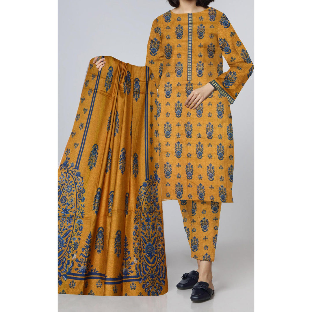 3PC- Unstitched Digital Printed Dhanak Suit PW4496