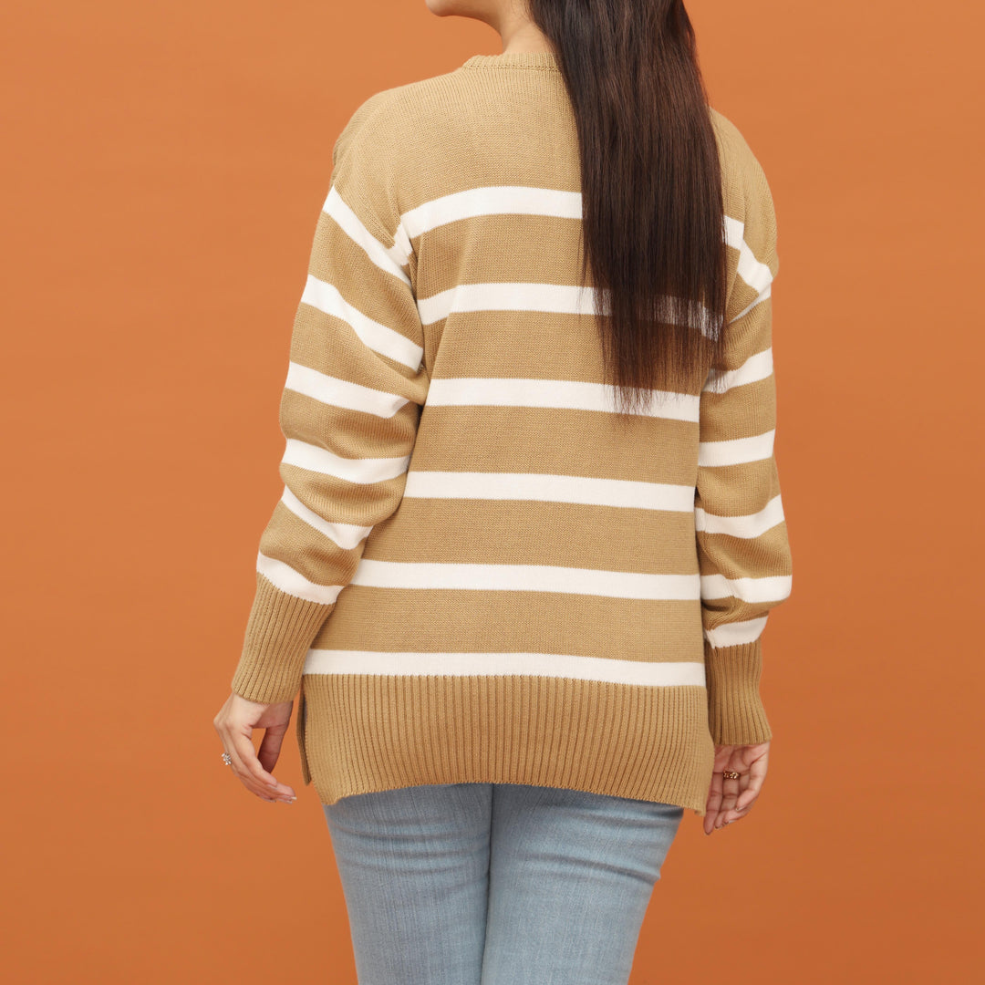 Brown Cotton Thread Winter Sweater PW4806