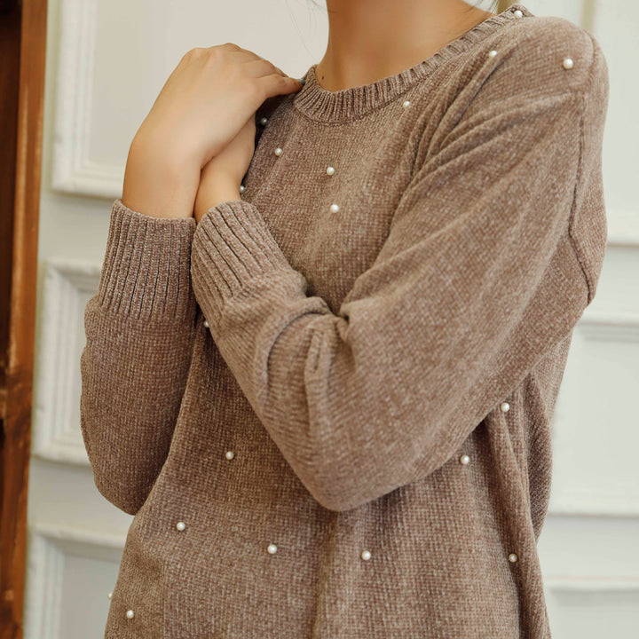 Grey Velvet Thread Winter Sweater PW4826