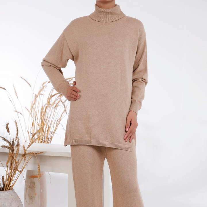 Beige Sweaters Cord Set PW4856