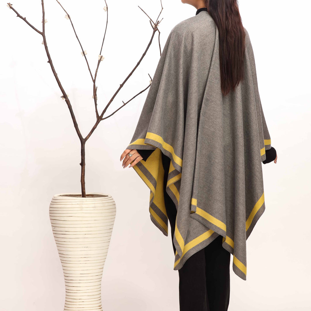 Grey Winter Cape Shawl PW4918