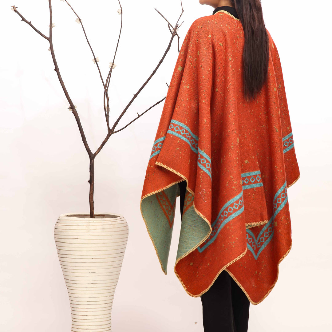 Rust Winter Cape Shawl PW4928