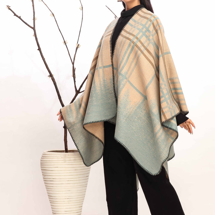 Sky Blue Winter Cape Shawl PW4935