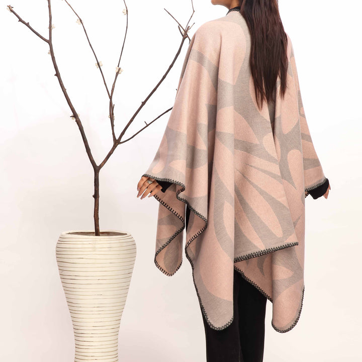 Apricot Winter Cape Shawl PW4943