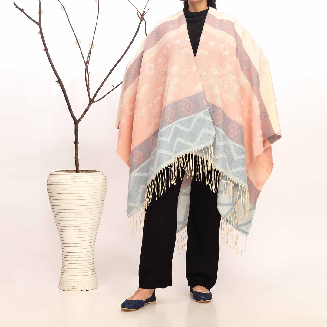 Peach Winter Cape Shawl PW4956