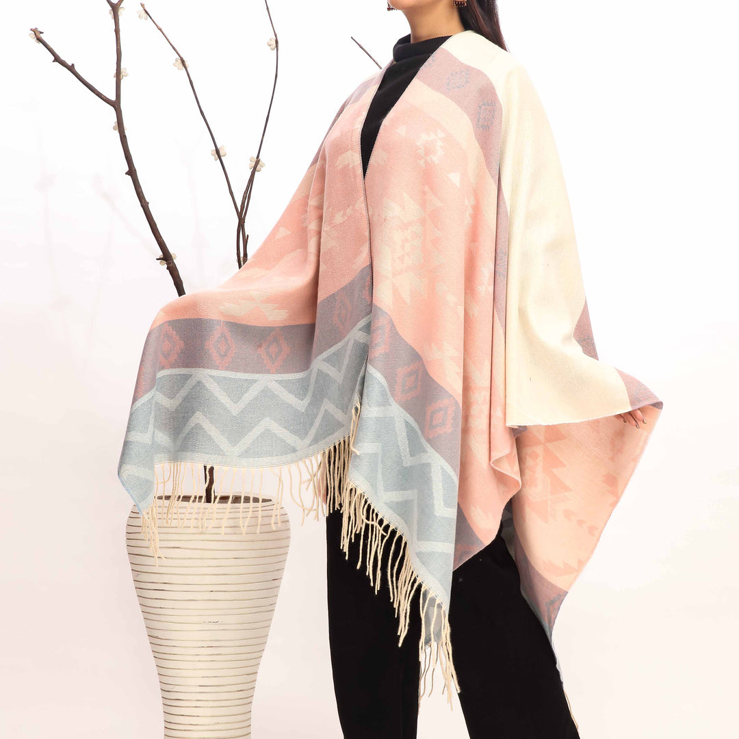 Peach Winter Cape Shawl PW4956