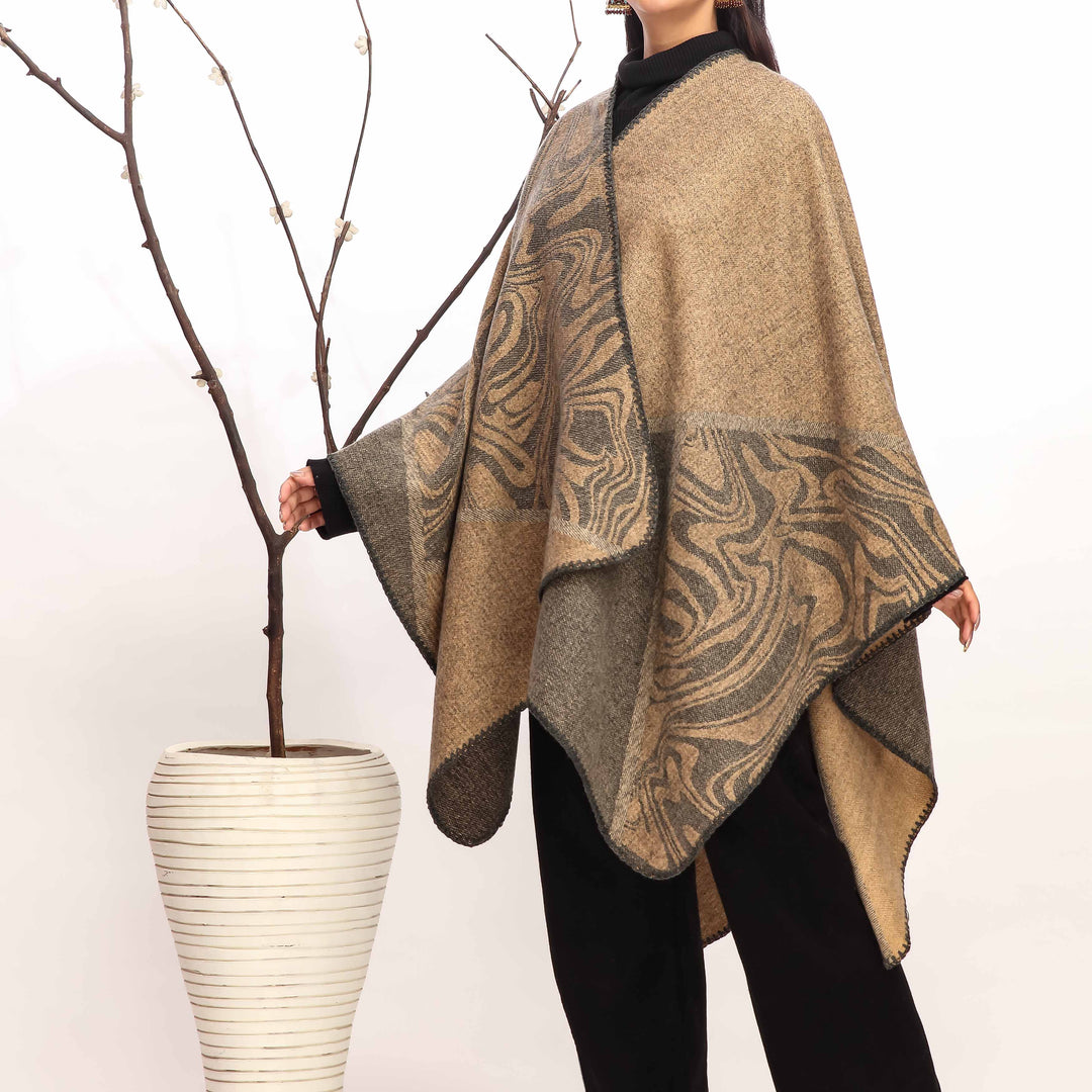 Brown Winter Cape Shawl PW4969