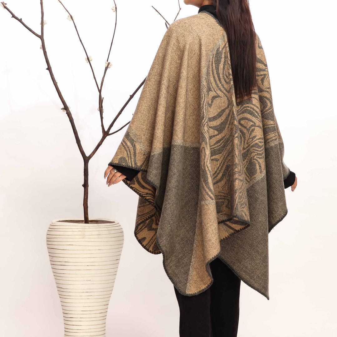 Brown Winter Cape Shawl PW4969