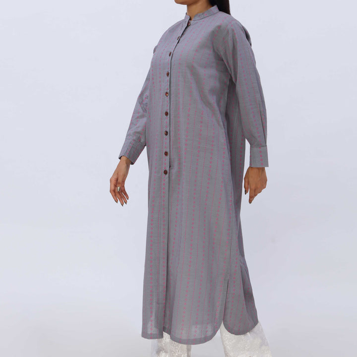 1PC- Slub Khaddar Printed Shirt PW5001