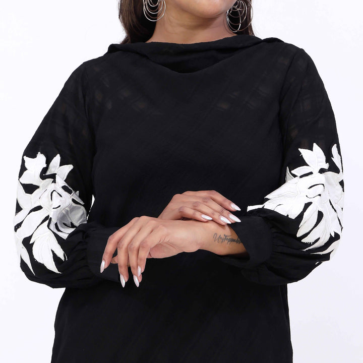 Black Georget Chiffon Shirt PW5003