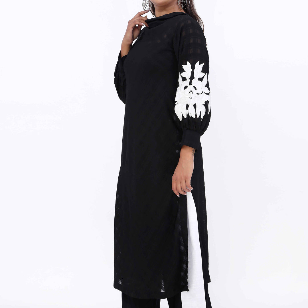 Black Georget Chiffon Shirt PW5003