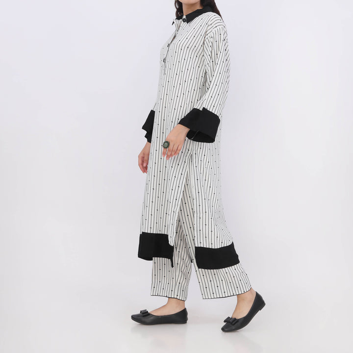 2PC- Printed Grip Silk Co-Ord Set PW5007