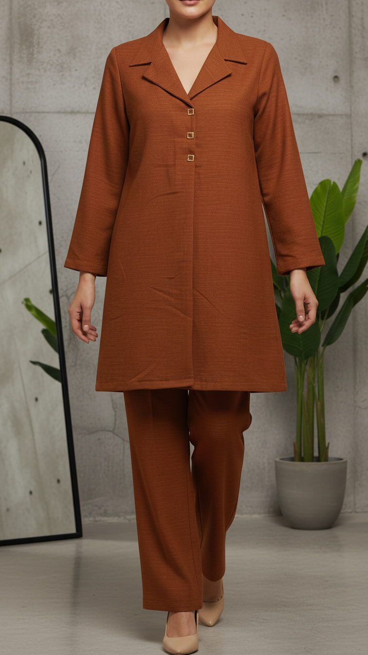 2 PC Blended Chambrey Suit PW5011