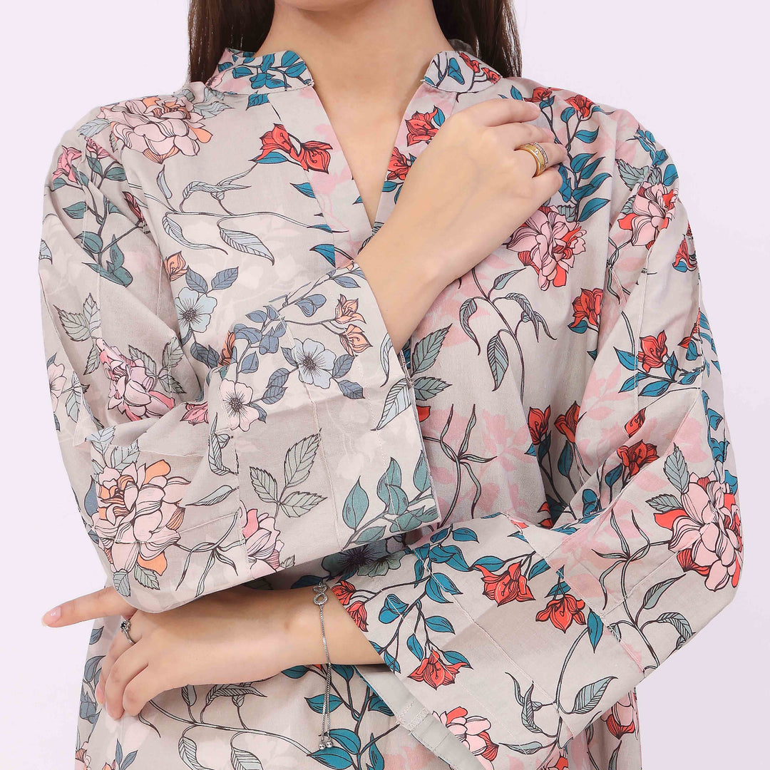 1PC Printed Cambric Shirt