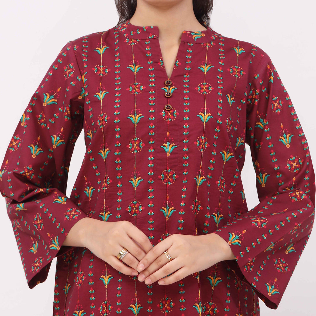 Digital Printed Cotton Cambric Shirt PW5025