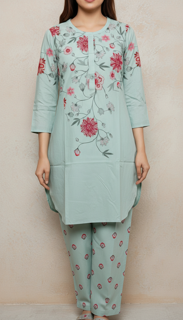 2 PC Digital Printed Suit PW5027