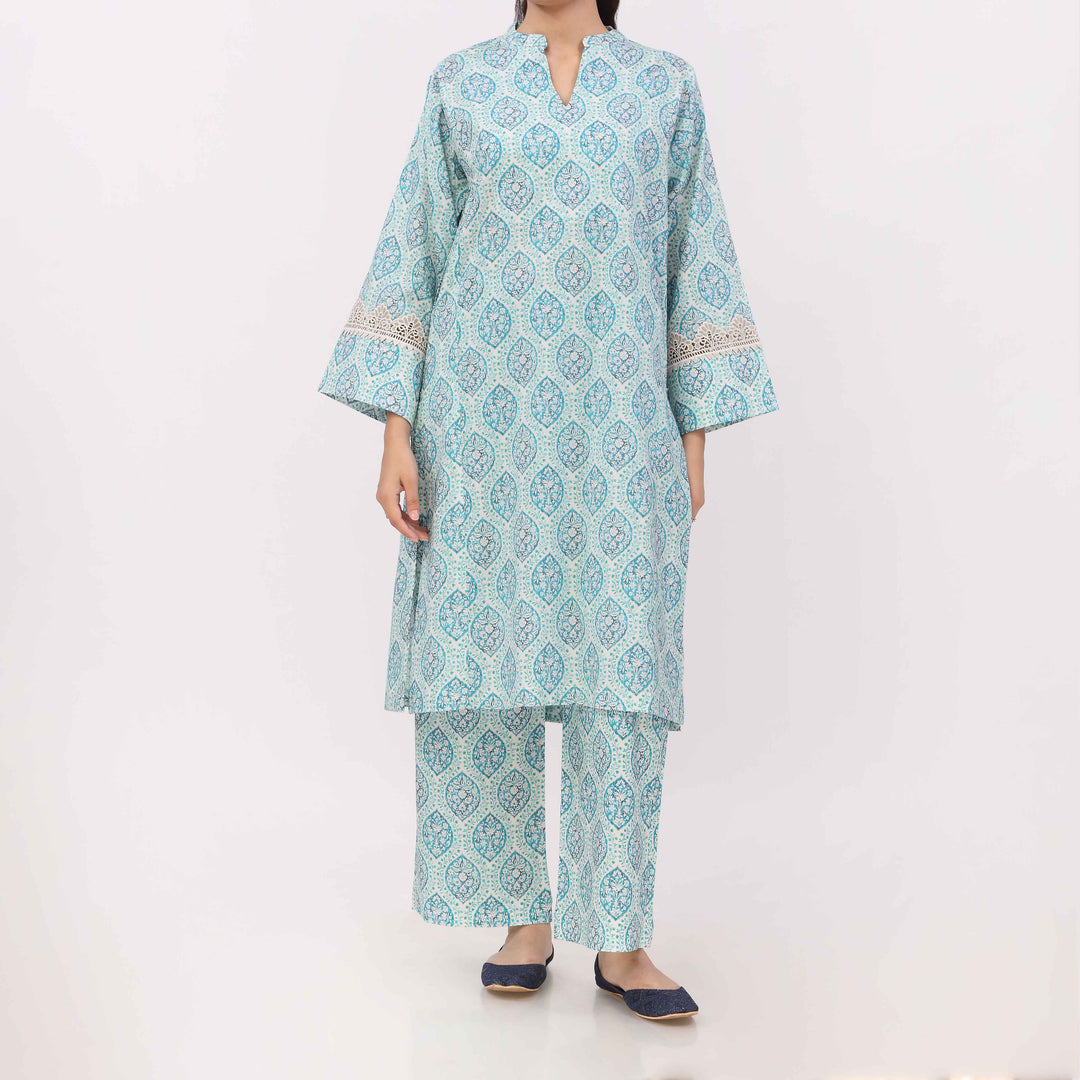 2PC Digital Printed Cotton Cambric Co-Ord Set PW5031