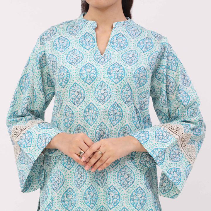 2PC Digital Printed Cotton Cambric Co-Ord Set PW5031