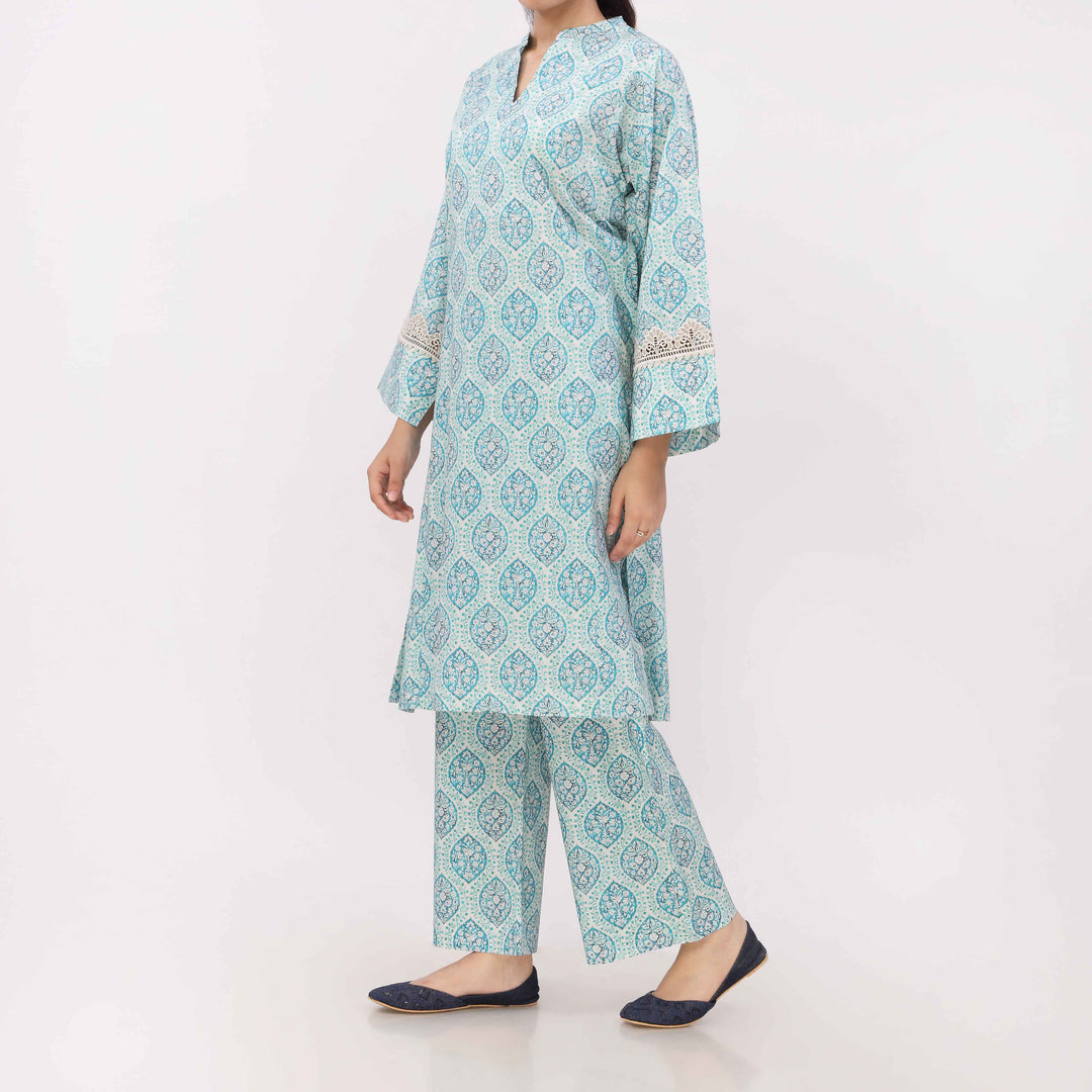 2PC Digital Printed Cotton Cambric Co-Ord Set PW5031