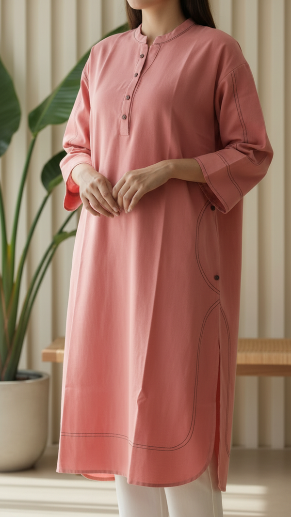 Solid Dyed slub Khaddar shirt PW5037