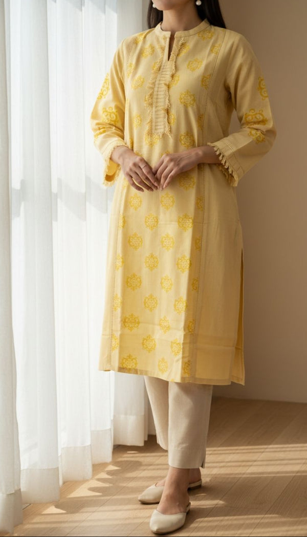 2PC Printed Slub Khaddar suit PW5044