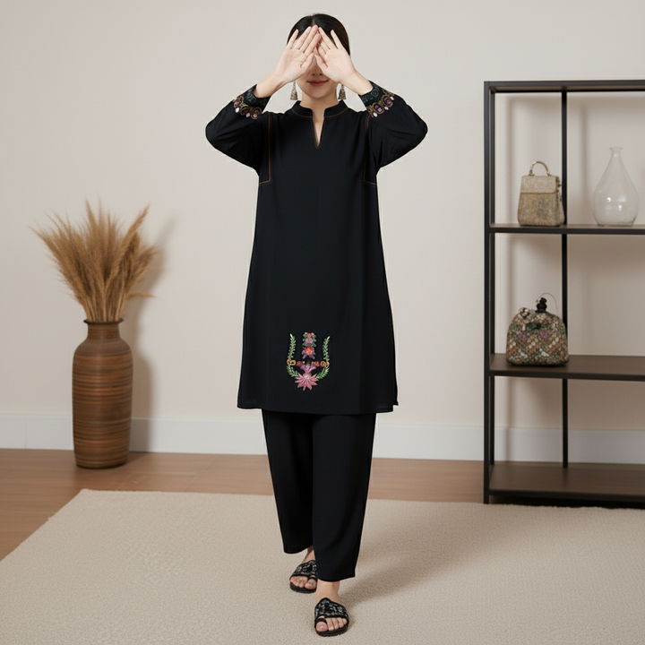 2PC Embroidered Slub Khaddar Suit PW5045