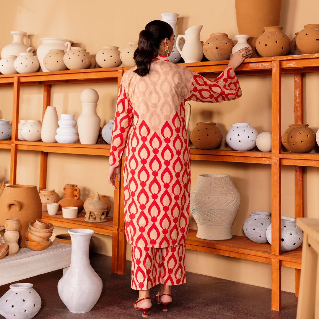 2PC- Printed Cambric Suit PW5053