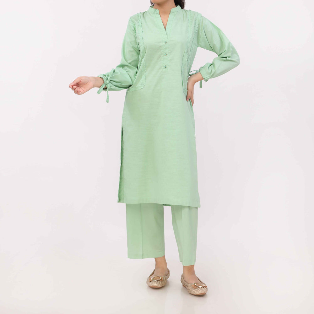 2PC Solid Dyed Cotton Dobby Co-Ord Set PW5057