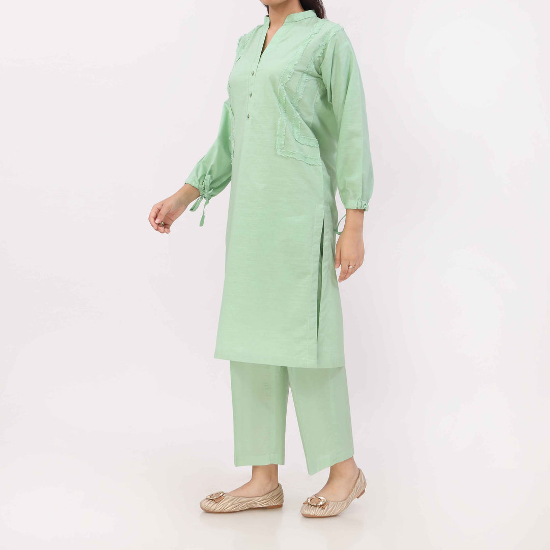 2PC Solid Dyed Cotton Dobby Co-Ord Set PW5057