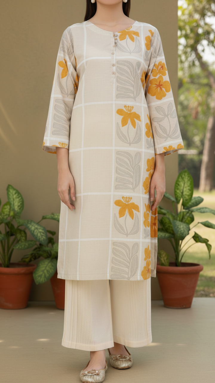 1PC- Digital Printed Cotton Cambric Shirt PW5062