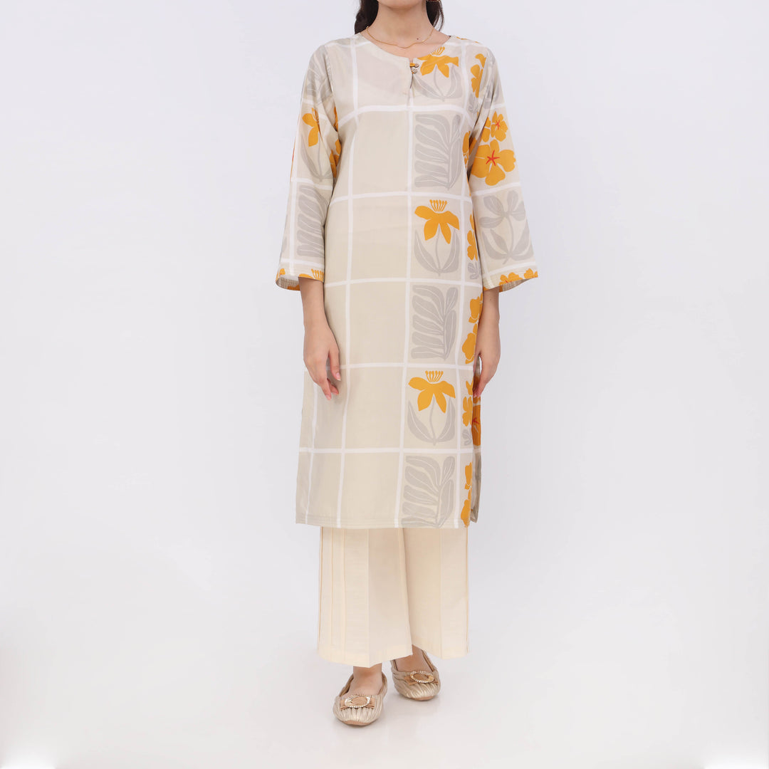 1PC- Digital Printed Cotton Cambric Shirt PW5062