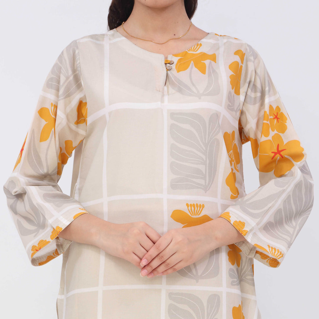 1PC- Digital Printed Cotton Cambric Shirt PW5062